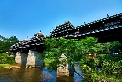 2 Days Sanjiang Highlights to Chengyang Wind and Rain Bridge, Dong Villages and Danzhou Ancient Island