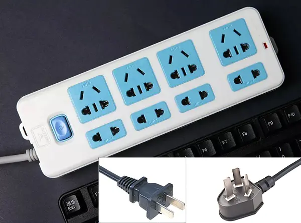 flat blade plug and V-shaped flat prongs