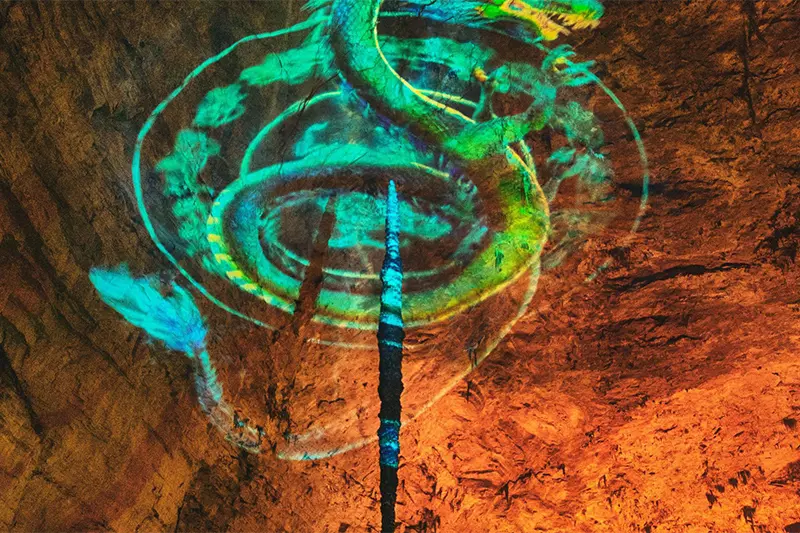 Yellow Dragon Cave 3D Light Show: A Glowing Underground Wonderland